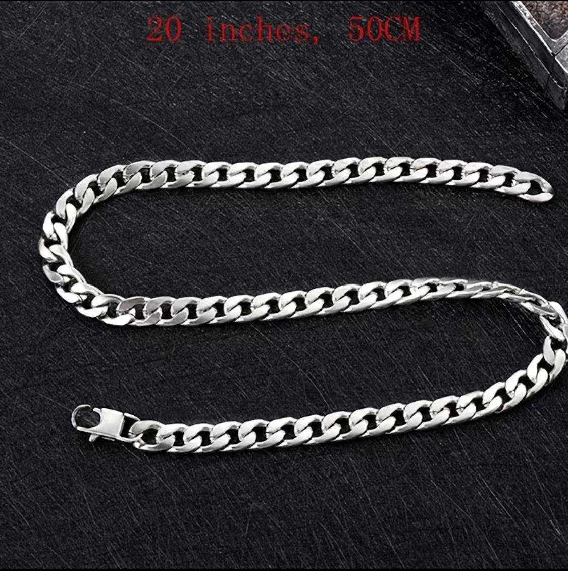 Silver touch Thick Solid Men 12MM Curb Chain
