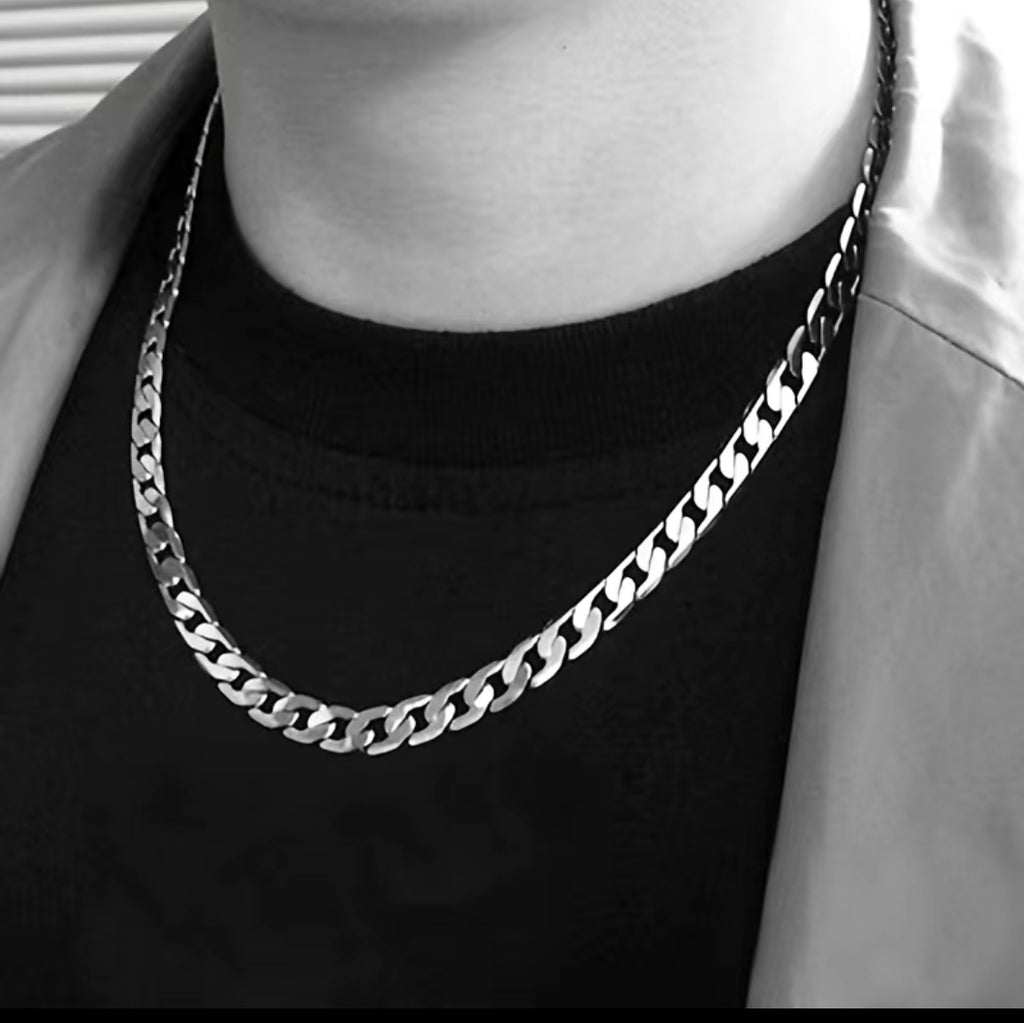 Silver touch Thick Solid Men 12MM Curb Chain