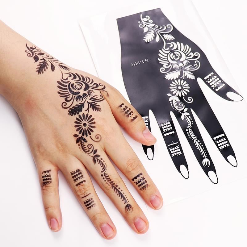 5 sheets of HAND HENNA/Mehndi stencils