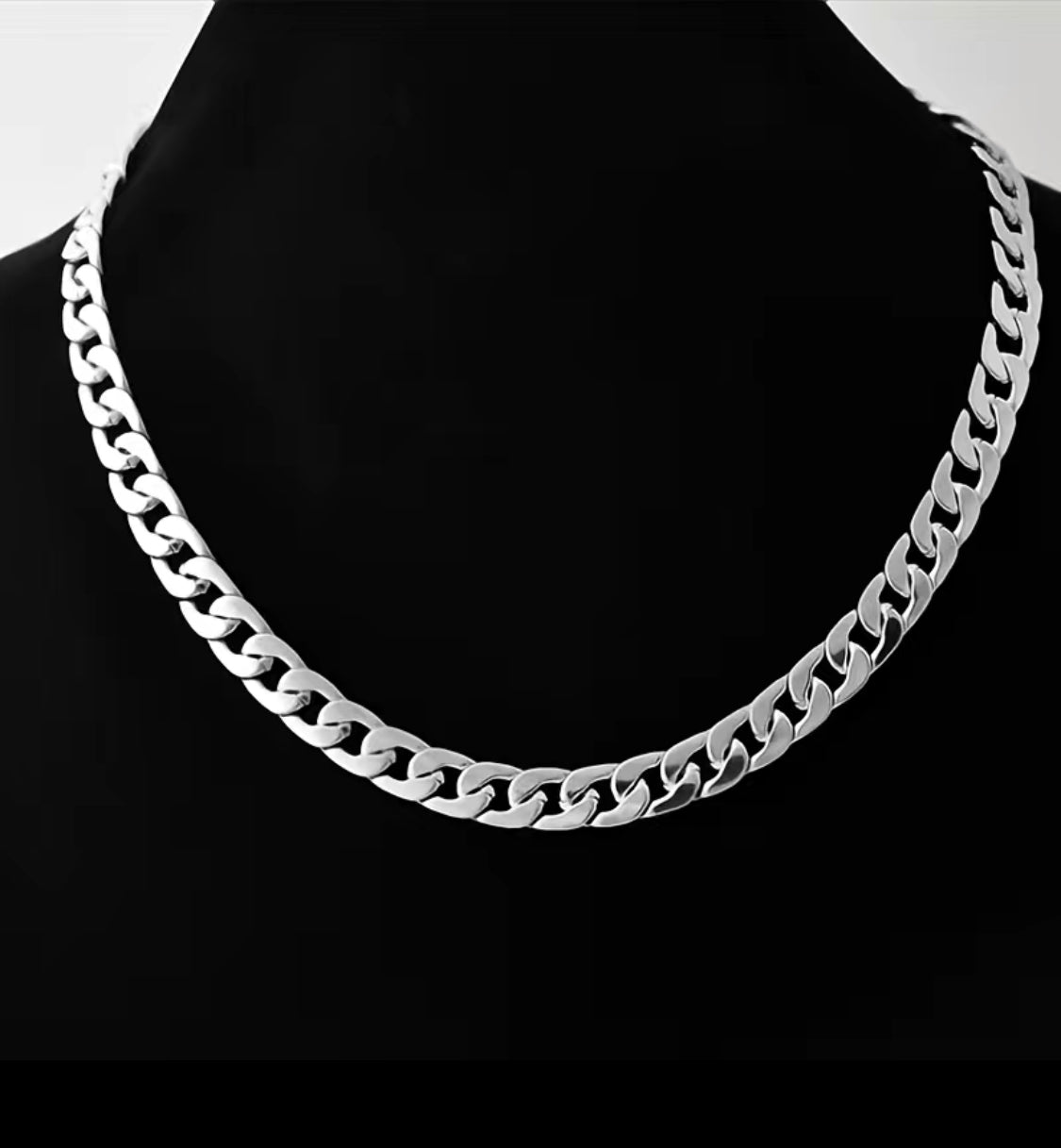 Silver touch Thick Solid Men 12MM Curb Chain