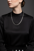 28-inch silver chain on model