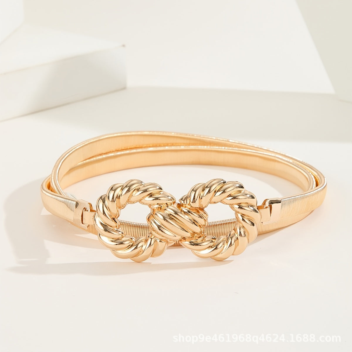 Women Ladies Fashion Skater Buckle Metal Elastic Thin Skinny Belt Waist Band