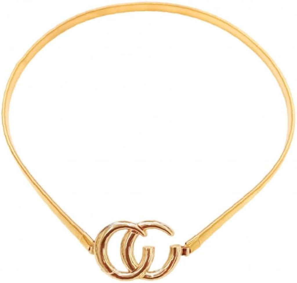 Gold Big knot Skinny Stretch Belt