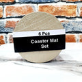 Beige Faux Leather Coasters Set of 6