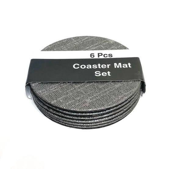Beige Faux Leather Coasters Set of 6
