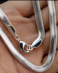 Unisex Necklace chain- 4mm Snake Chain - Silver Stainless Steel Snake Chain