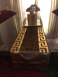 50%Off  Greek Style Luxury Velvet 83” Table Runner+6pc Placemats +(Brown)-Sale