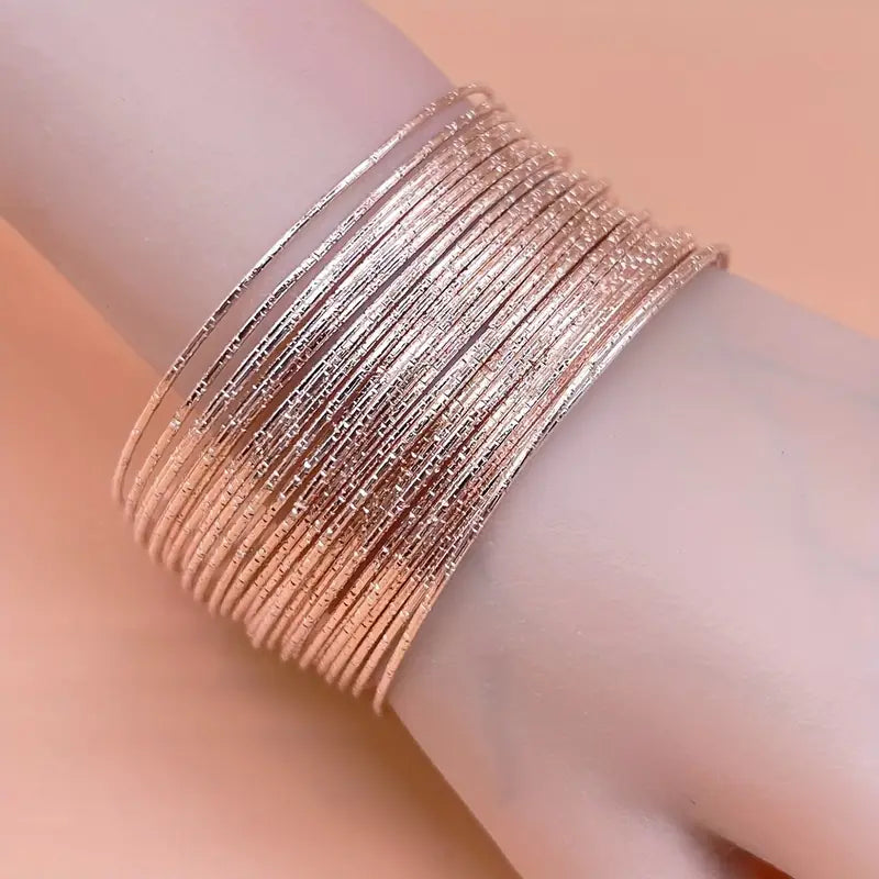 24pcs Plain Bangles-silver