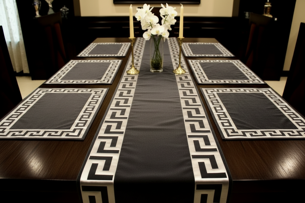 5-piece table linen set with runner and placemats