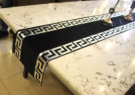 Luxury Velvet Table Runner Black Beige Blue Green 183CM UK