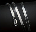 Extra Shiny 4mm Silver Flat Blade Chain