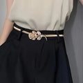 Gold Flower Skinny Stretch Belt