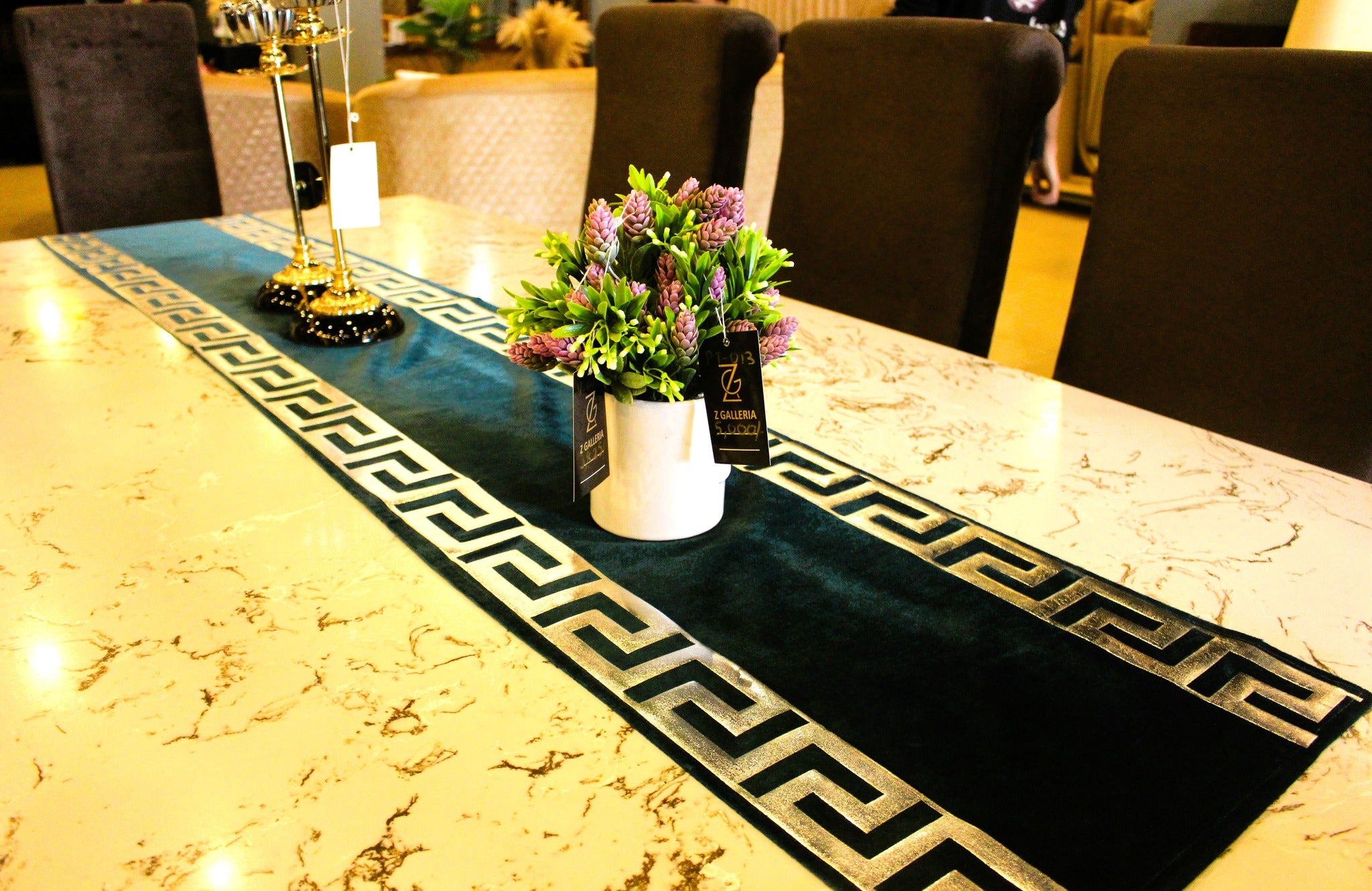 Discount Alert! 1 Pc Elegant Greek Velvet Table Runner 83” –Green Luxury