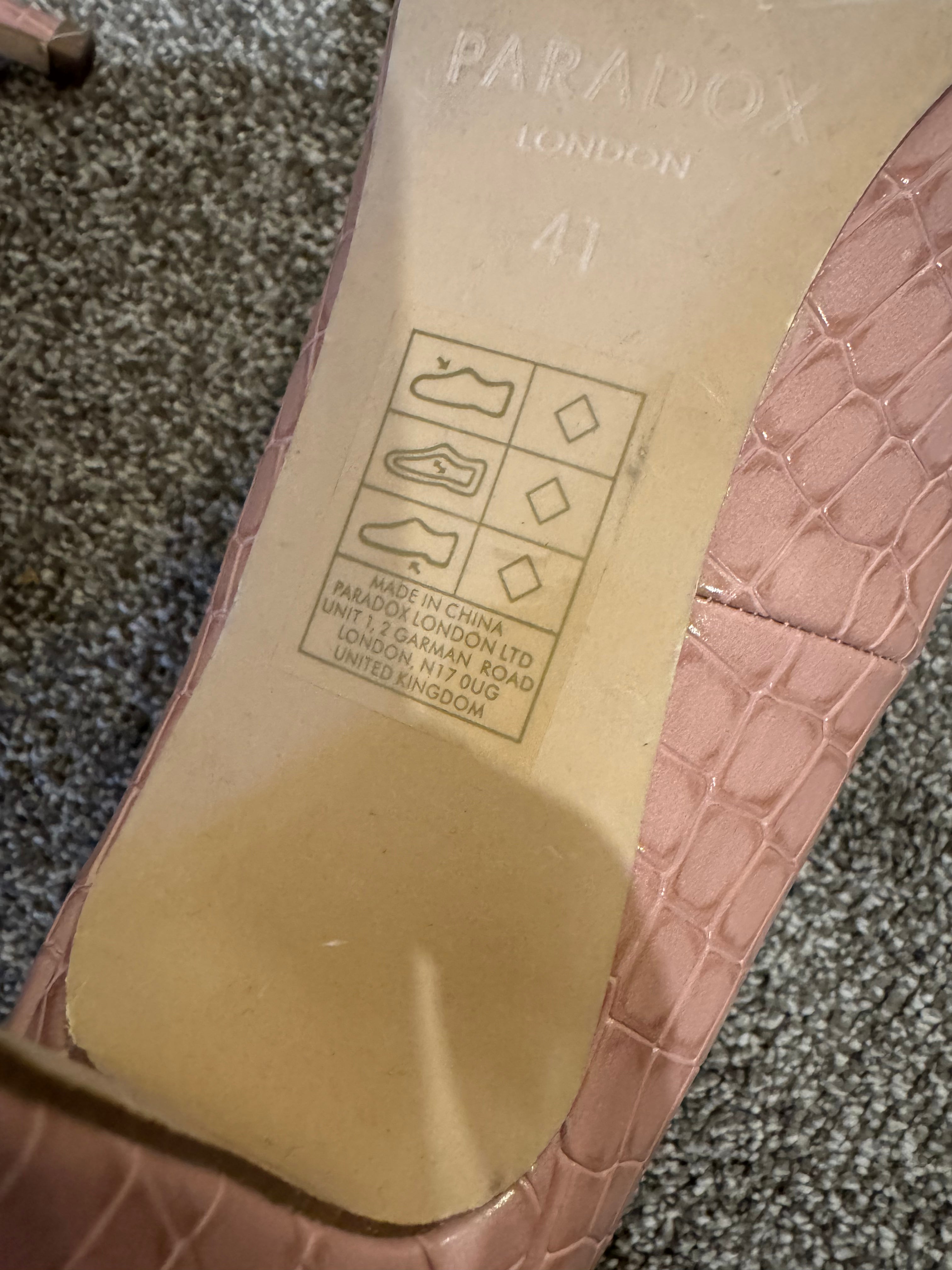 Blush Pink Croc-Embossed Kitten Heels