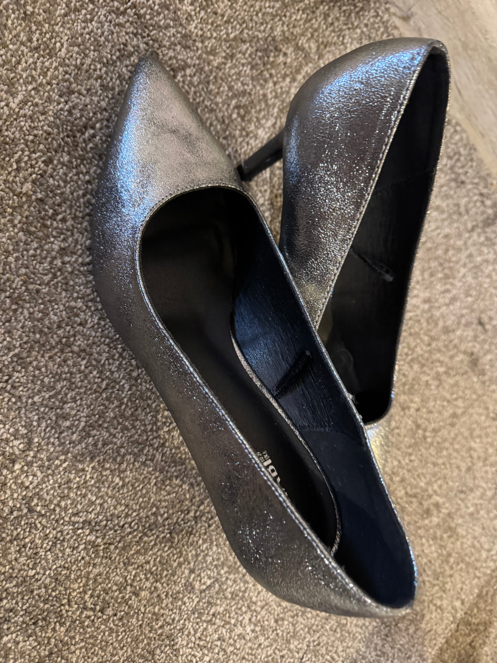 Metallic Silver Stiletto Heels