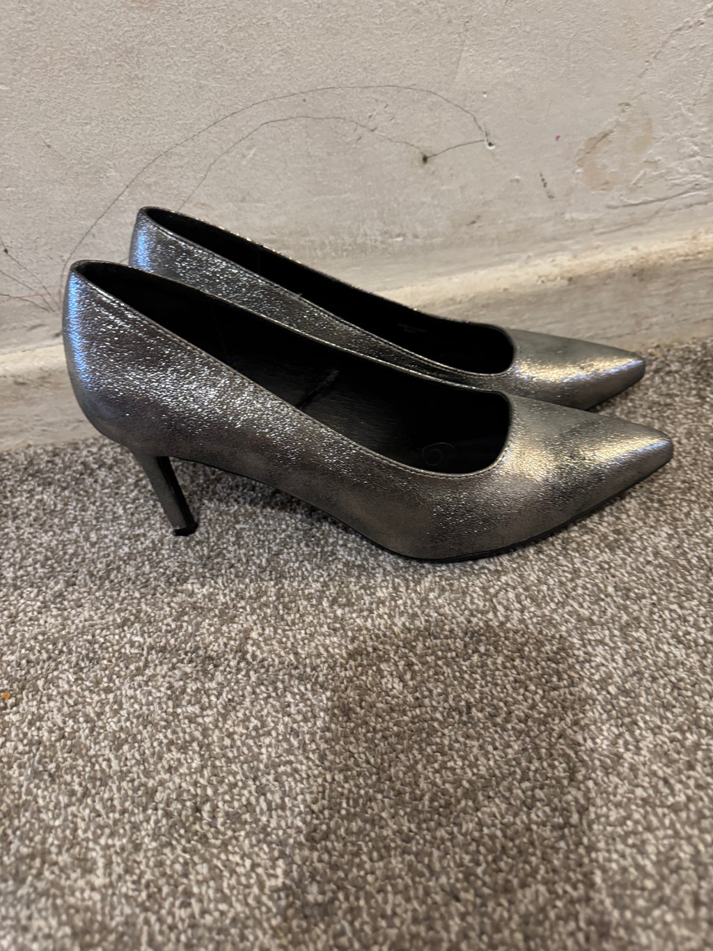 Metallic Silver Stiletto Heels