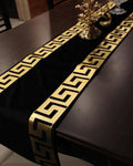 Black And Gold Table runner 83” and placemats 6 #ListingsInLights