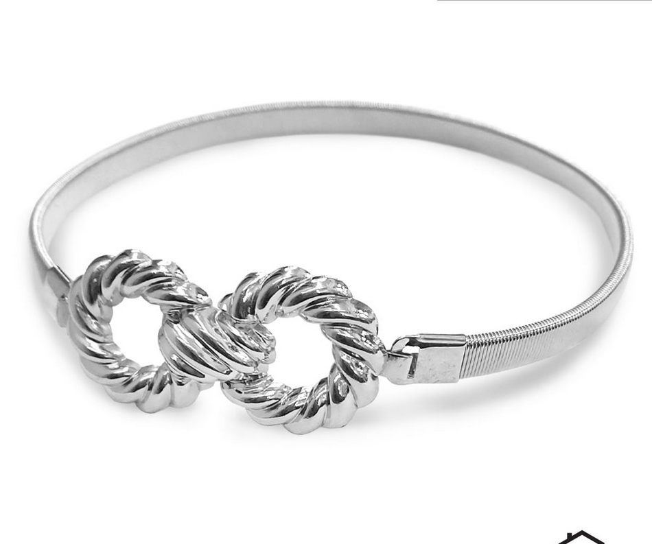 Women Ladies Fashion Skater Buckle Metal Elastic Thin Skinny Belt Waist Band