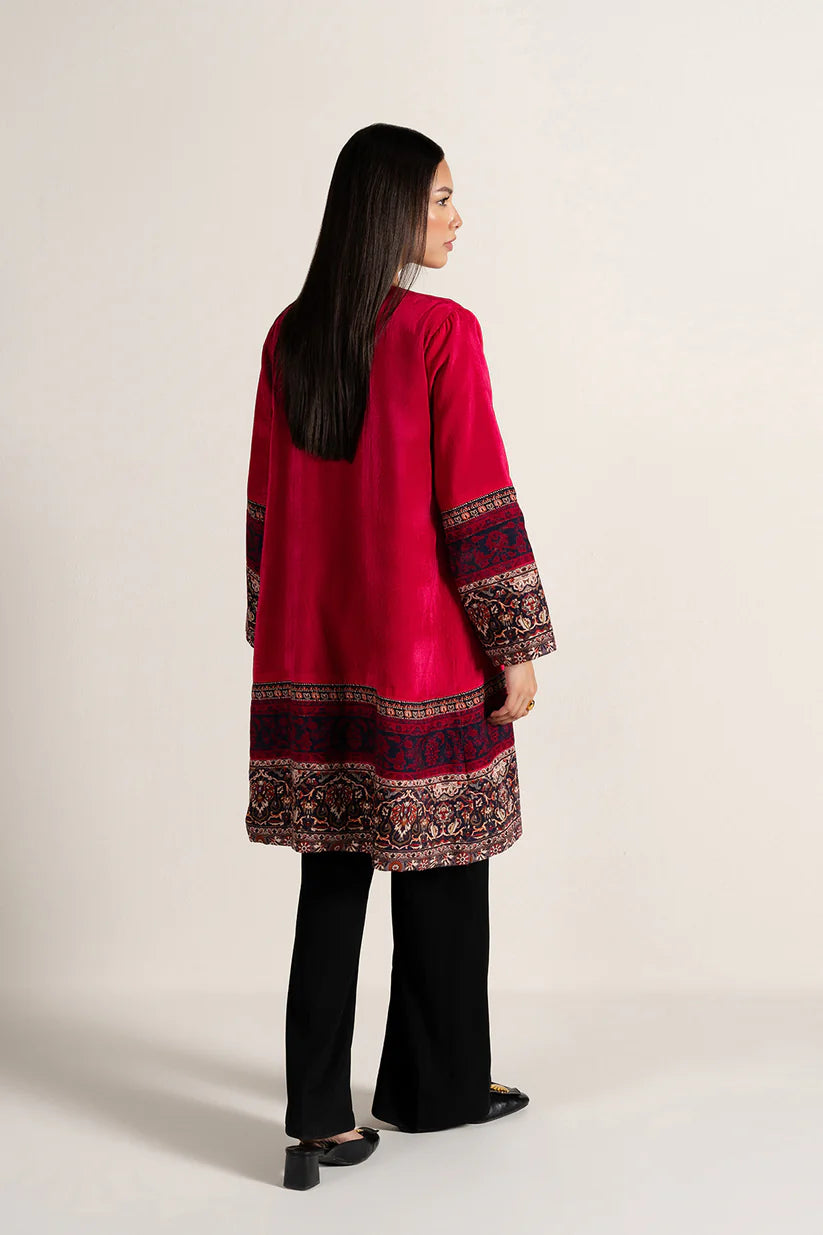 3Pc Printed Velvet Embroidered Jacket with Inner Linning And Trouser