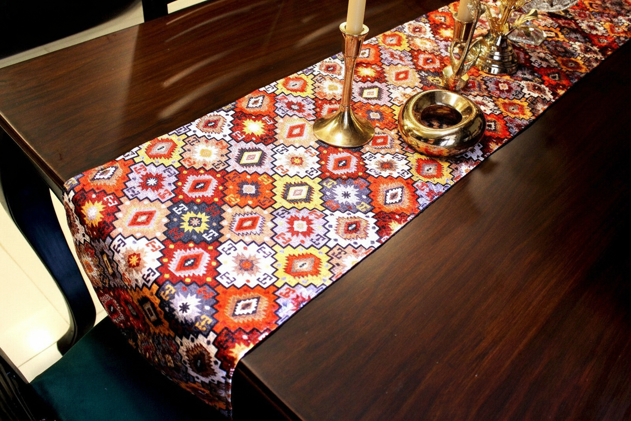 Beautified table runner with minimal decor