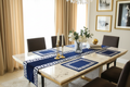 Blue Velvet Table Runner - Elegant Room Setting