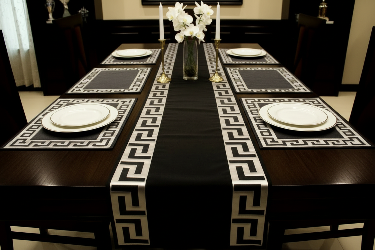Darker black table linen set