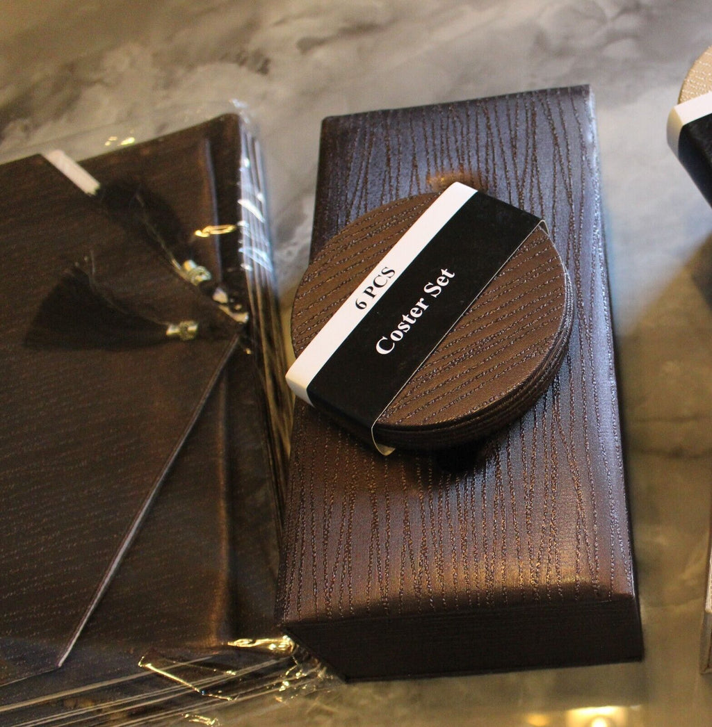 PU Leather Coasters Set of 6 Heat Resistant