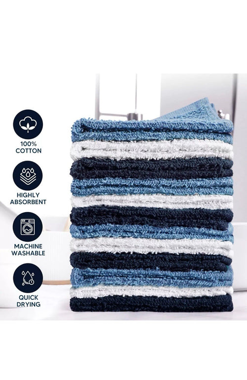 12X Flannels Face Cloths Super Soft 100% Cotton Towels Hand Washcloths 30x30cm
