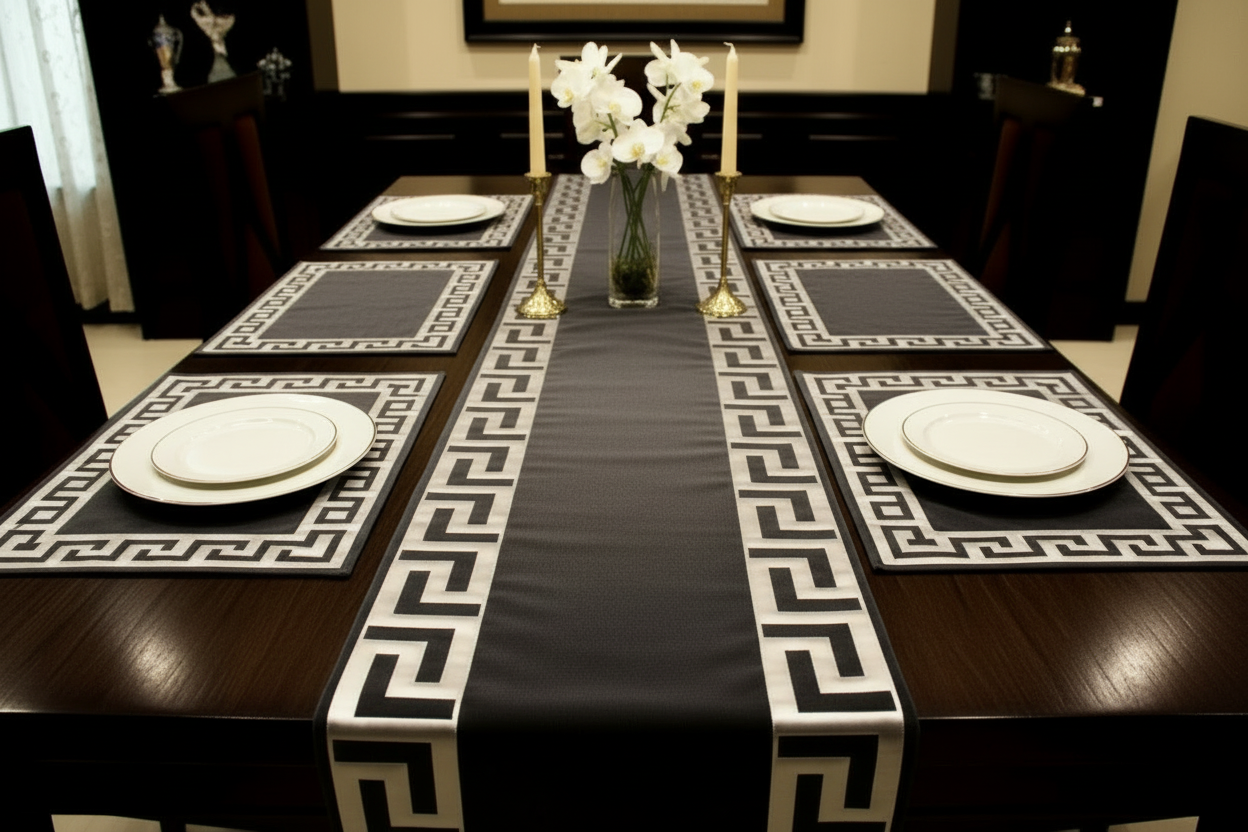 Full table setting showing drape
