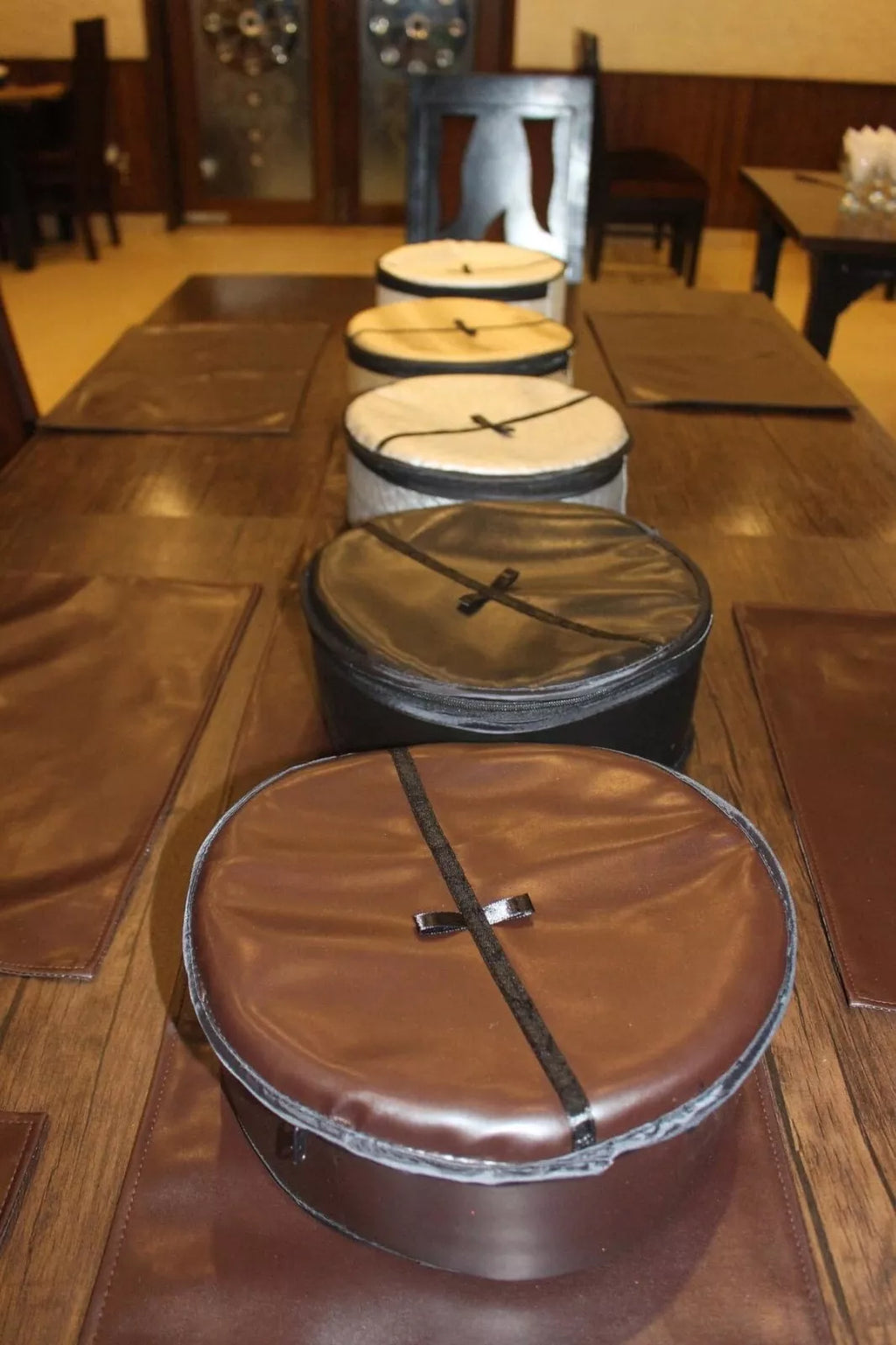 Bread Roti/Tortilla/Naan Warmer Basket, Zip Leather Black/Beige/Brown/Silver