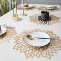 6PCS Gold Placemats Round Place Mat Kitchen Dining Mat Wedding Table flower