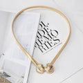 Gold SeaShell Buckle Metal Thin Skinny Belt