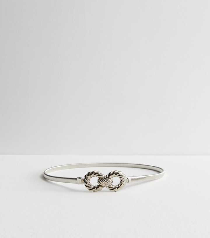 Gold large Knot Buckle Metal Thin Skinny Belt