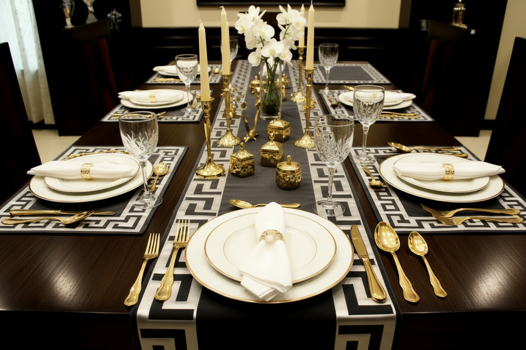 Styled table setting with decorative elements