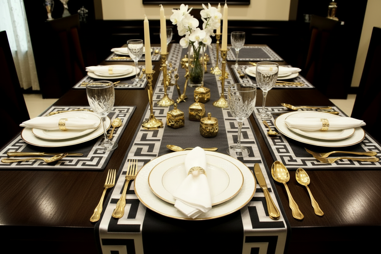 Styled table setting with decorative elements