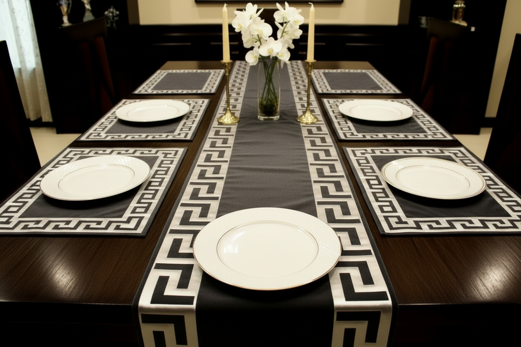 Table setting with medium grey tone