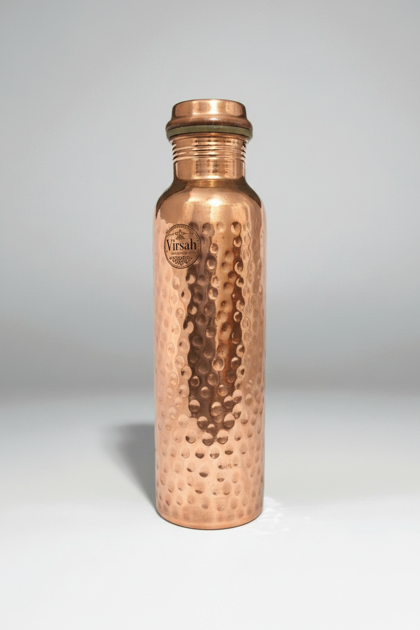 Virsah Copper Bottle - Side Angle