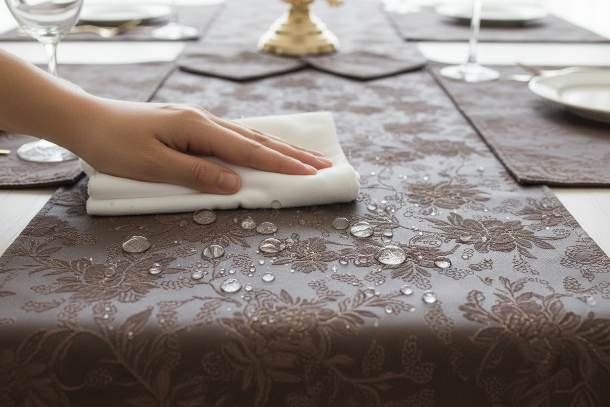 Water Resistant Wipe Demo - Table Runner
