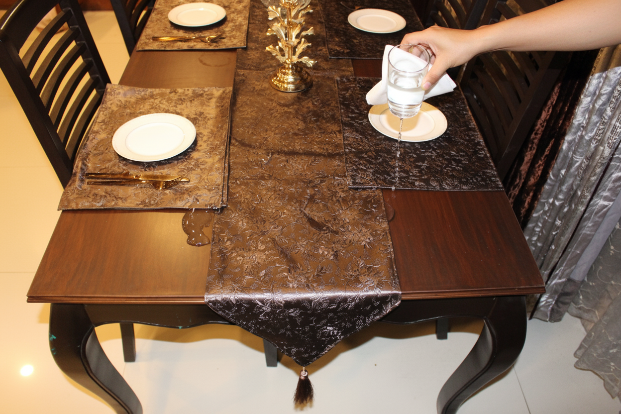 Water Resistant & Wipeable Table Runner Set